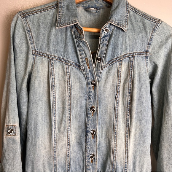Vintage Joie Denim Button-Up 100% Cotton Dress Size 2, EUC - Picture 2 of 10